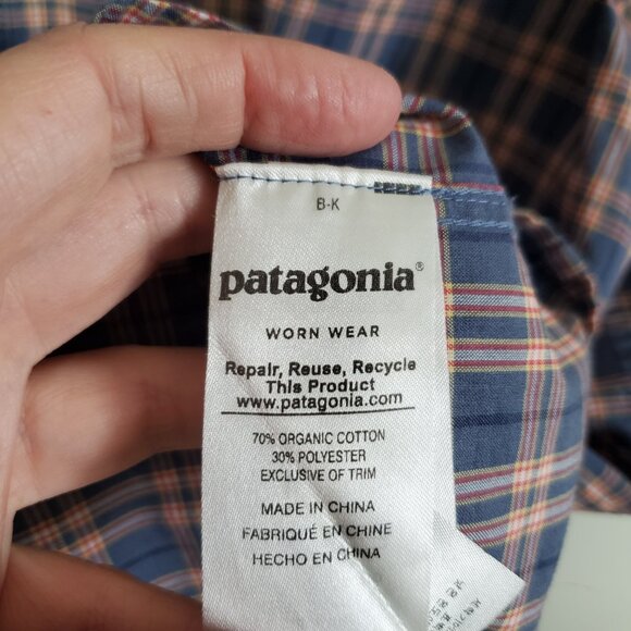 PATAGONIA Fezzman Plaid Button Down Shirt Short Sleeve Organic Cotton Men's XL - Picture 10 of 13